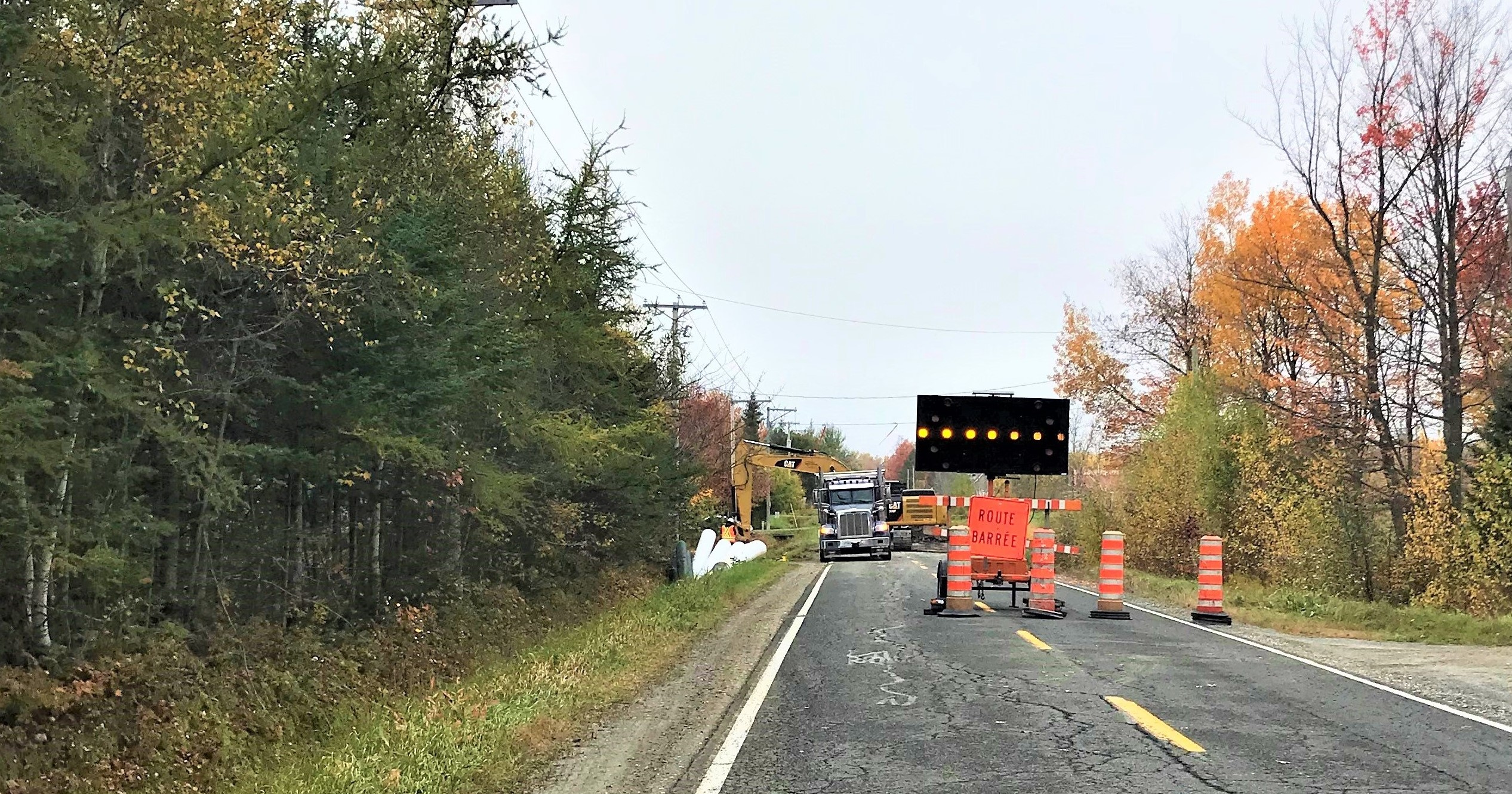 Début des travaux sur la route de Saint-Jean