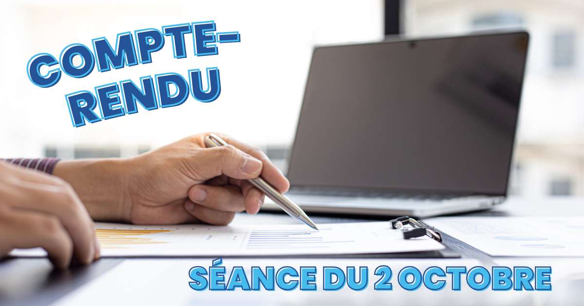 Compte-rendu de la séance du 2 octobre