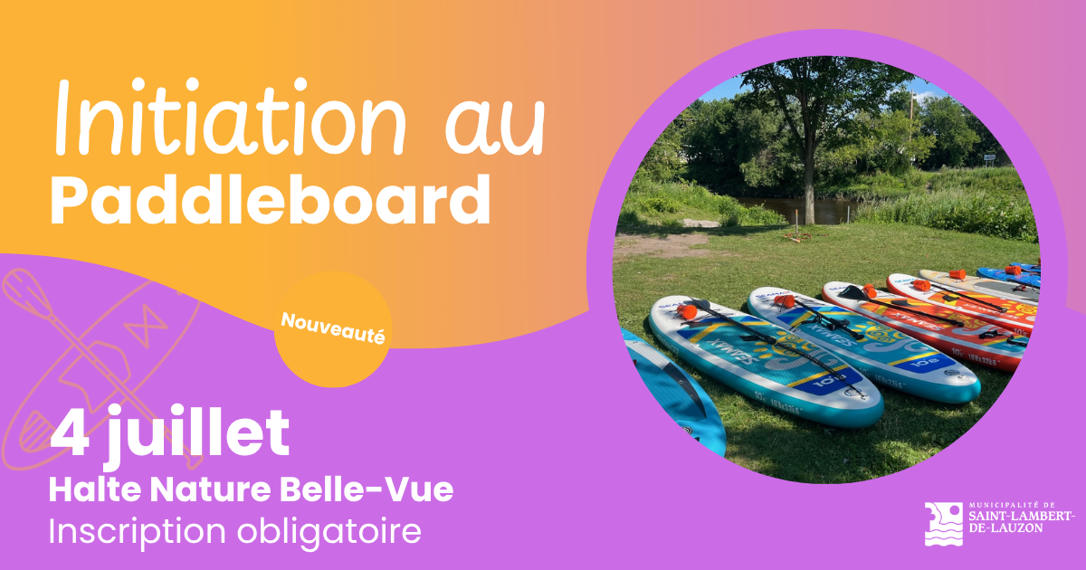 Initiation gratuite au paddleboard à la Halte Nature Belle-Vue