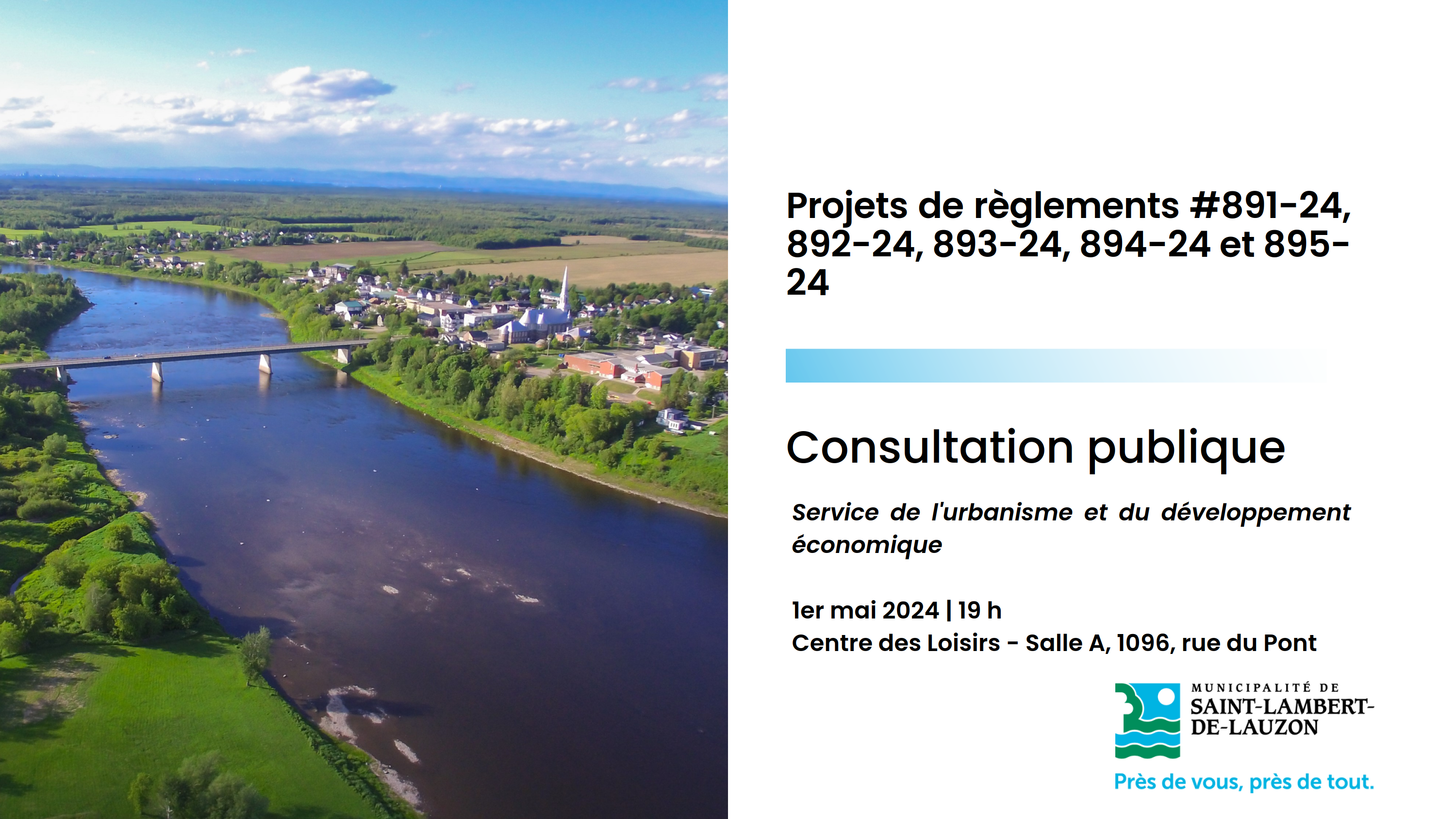 Consultation publique pour les projets de règlements #891-24, 892-24, 893-24, 894-24 et 895- 24
