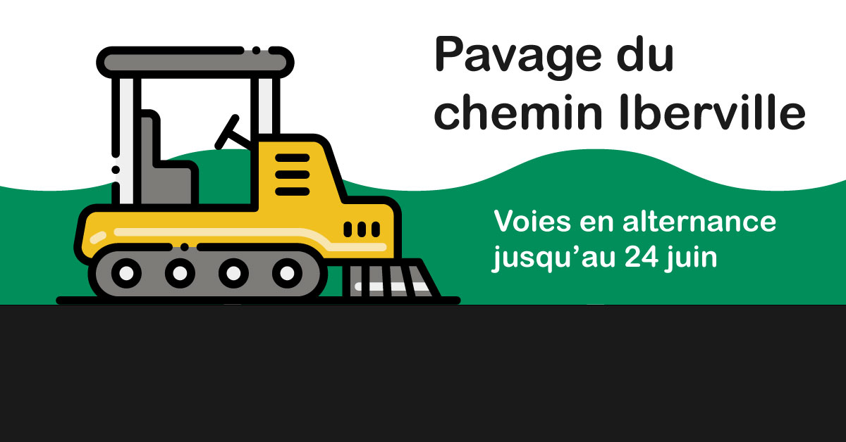 Travaux de pavage sur le Chemin Iberville
